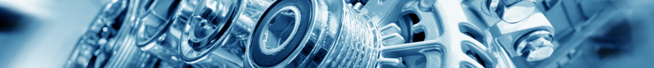 Blau getönten Nahaufnahme technischer Metallbauteile